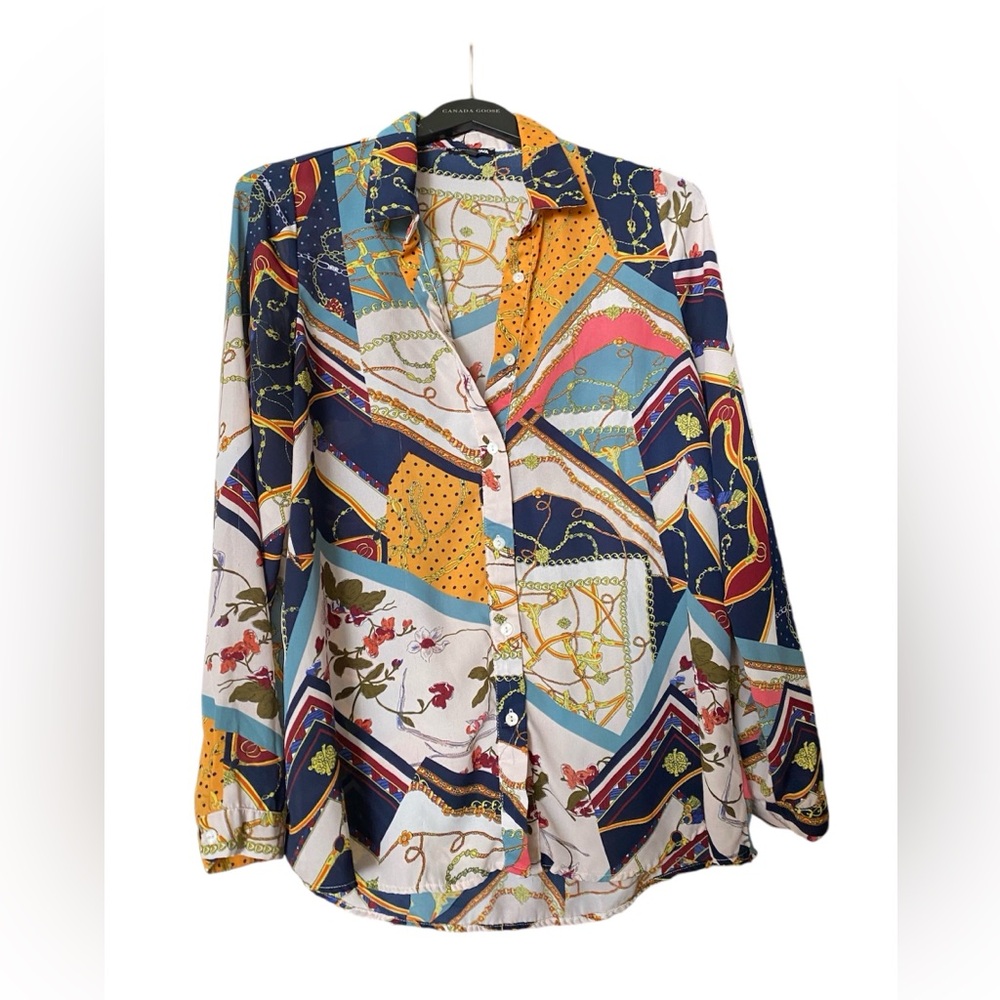 Women’s blouse / colorful print blouse for women size M